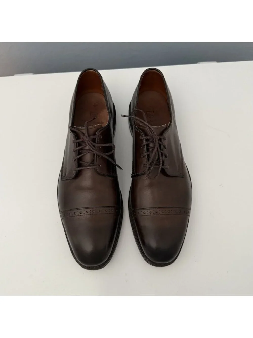 Allen Edmonds Fifth Avenue Leather Cap Toe Oxfords Brown (7485) Sz 9 D